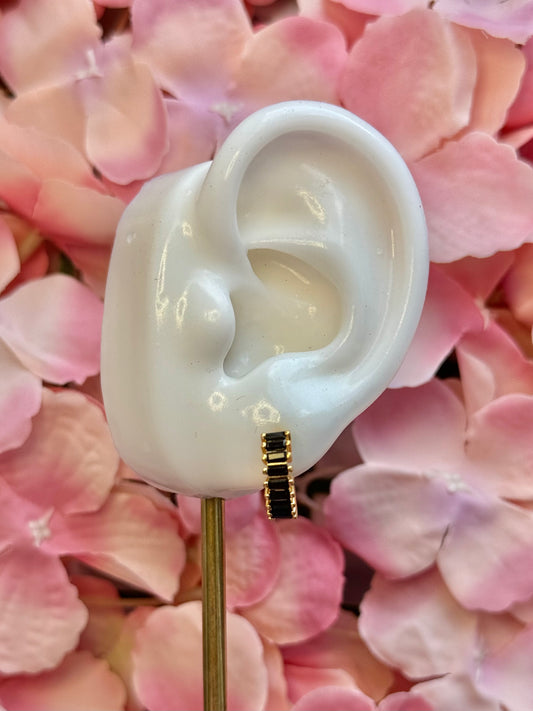 Boucles d'oreilles Elisa ARGENTÉES noires